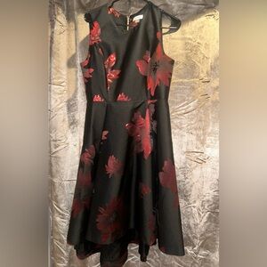 Calvin Klein Floral Brocade High-Low Dress
